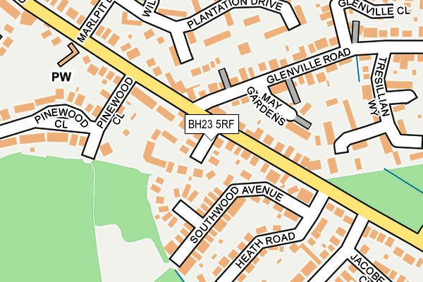 BH23 5RF map - OS OpenMap – Local (Ordnance Survey)