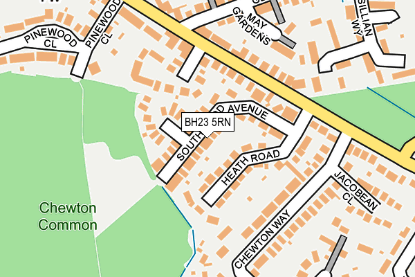 BH23 5RN map - OS OpenMap – Local (Ordnance Survey)