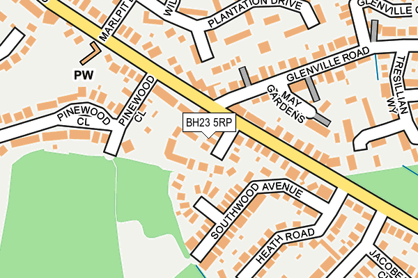 BH23 5RP map - OS OpenMap – Local (Ordnance Survey)