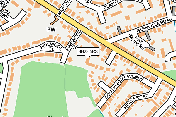 BH23 5RS map - OS OpenMap – Local (Ordnance Survey)