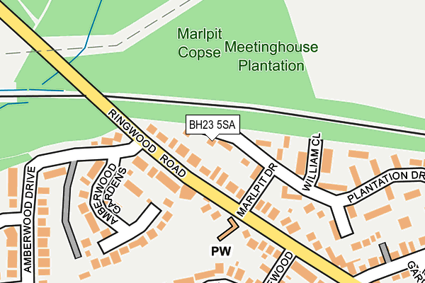 BH23 5SA map - OS OpenMap – Local (Ordnance Survey)