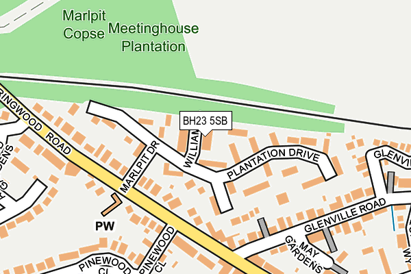 BH23 5SB map - OS OpenMap – Local (Ordnance Survey)