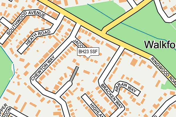 BH23 5SF map - OS OpenMap – Local (Ordnance Survey)