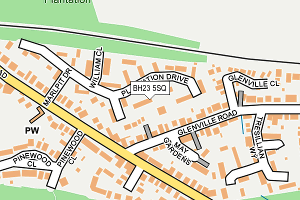 BH23 5SQ map - OS OpenMap – Local (Ordnance Survey)