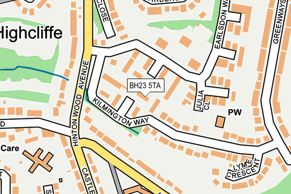 BH23 5TA map - OS OpenMap – Local (Ordnance Survey)