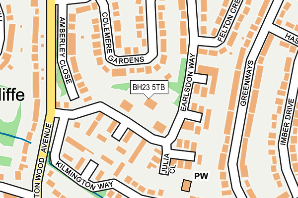 BH23 5TB map - OS OpenMap – Local (Ordnance Survey)