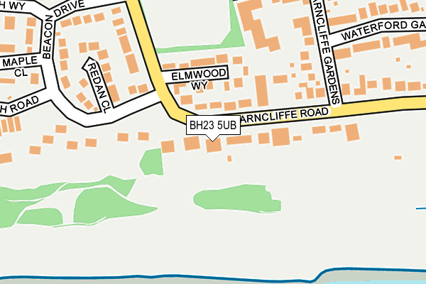BH23 5UB map - OS OpenMap – Local (Ordnance Survey)