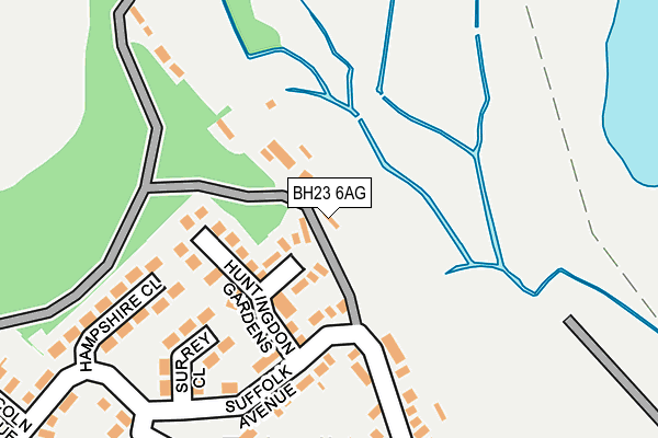 BH23 6AG map - OS OpenMap – Local (Ordnance Survey)
