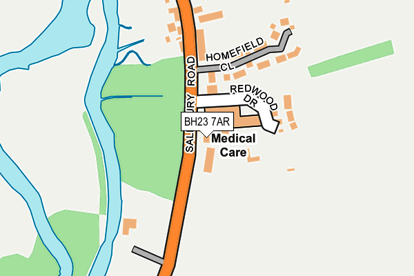 BH23 7AR map - OS OpenMap – Local (Ordnance Survey)