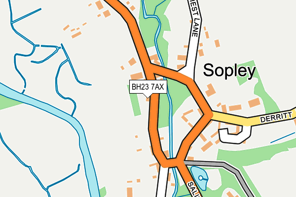 BH23 7AX map - OS OpenMap – Local (Ordnance Survey)