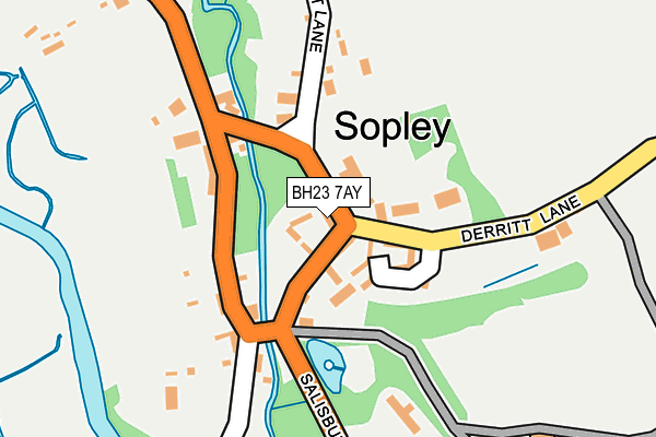 BH23 7AY map - OS OpenMap – Local (Ordnance Survey)