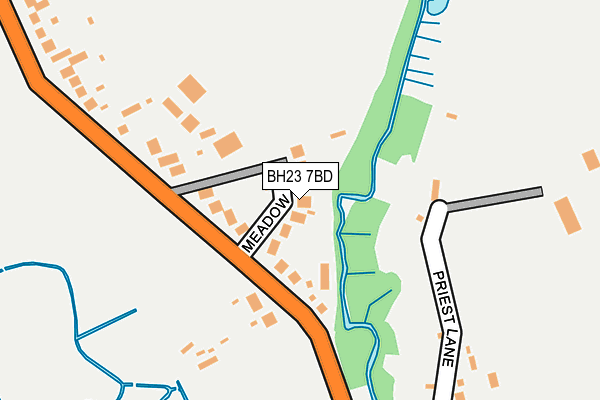 BH23 7BD map - OS OpenMap – Local (Ordnance Survey)