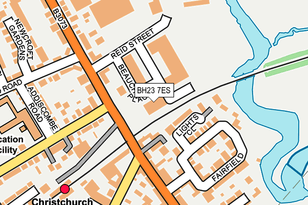 BH23 7ES map - OS OpenMap – Local (Ordnance Survey)