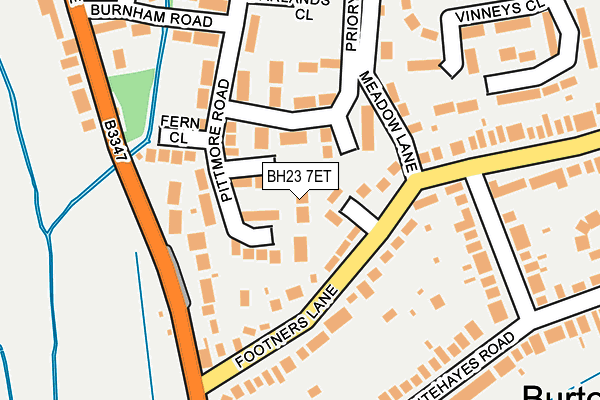 BH23 7ET map - OS OpenMap – Local (Ordnance Survey)