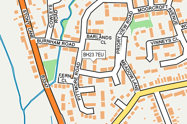 BH23 7EU map - OS OpenMap – Local (Ordnance Survey)