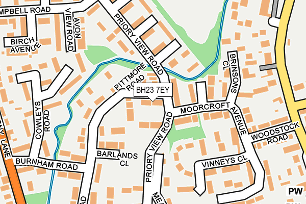 BH23 7EY map - OS OpenMap – Local (Ordnance Survey)