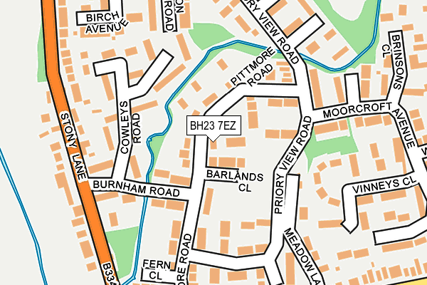BH23 7EZ map - OS OpenMap – Local (Ordnance Survey)