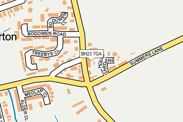 BH23 7GA map - OS OpenMap – Local (Ordnance Survey)