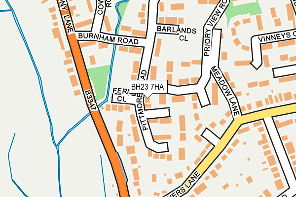 BH23 7HA map - OS OpenMap – Local (Ordnance Survey)