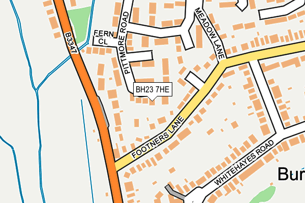 BH23 7HE map - OS OpenMap – Local (Ordnance Survey)