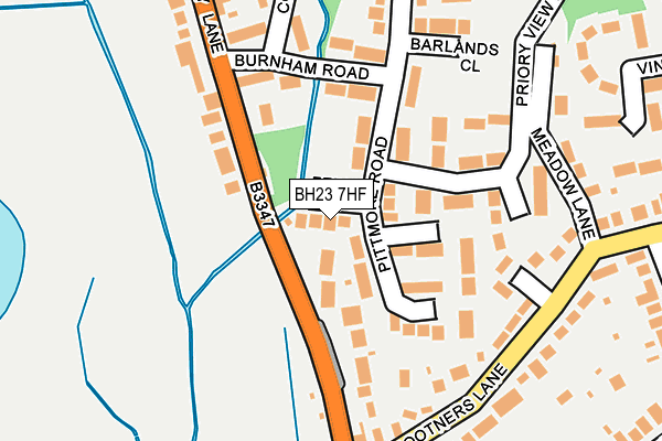BH23 7HF map - OS OpenMap – Local (Ordnance Survey)