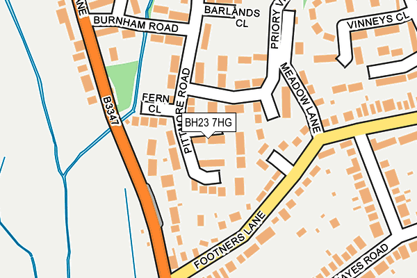 BH23 7HG map - OS OpenMap – Local (Ordnance Survey)