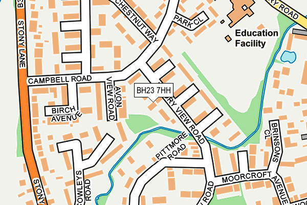 BH23 7HH map - OS OpenMap – Local (Ordnance Survey)