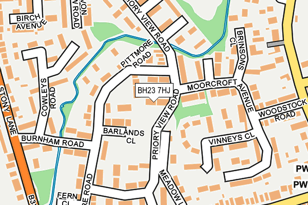 BH23 7HJ map - OS OpenMap – Local (Ordnance Survey)