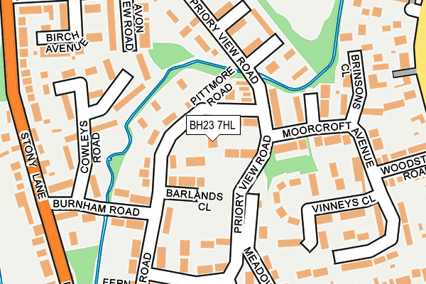 BH23 7HL map - OS OpenMap – Local (Ordnance Survey)