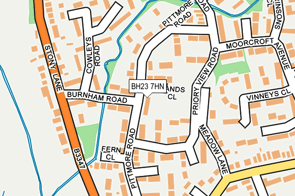 BH23 7HN map - OS OpenMap – Local (Ordnance Survey)