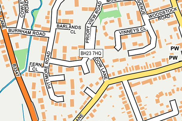 BH23 7HQ map - OS OpenMap – Local (Ordnance Survey)