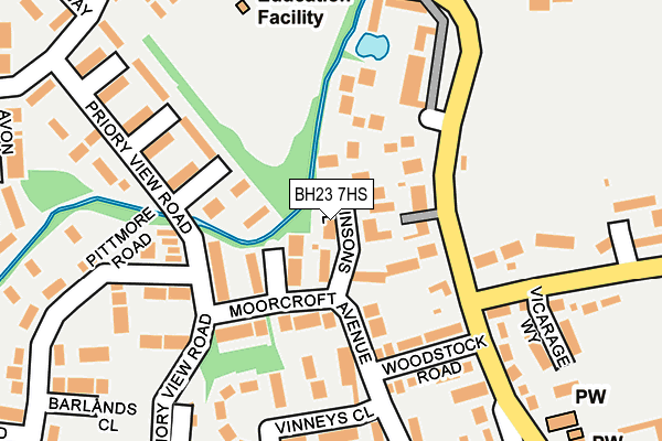 BH23 7HS map - OS OpenMap – Local (Ordnance Survey)