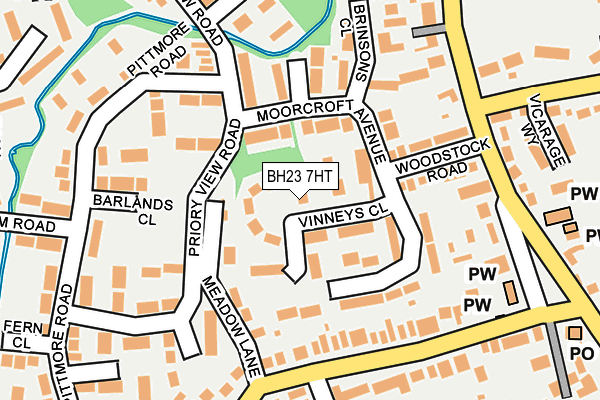 BH23 7HT map - OS OpenMap – Local (Ordnance Survey)