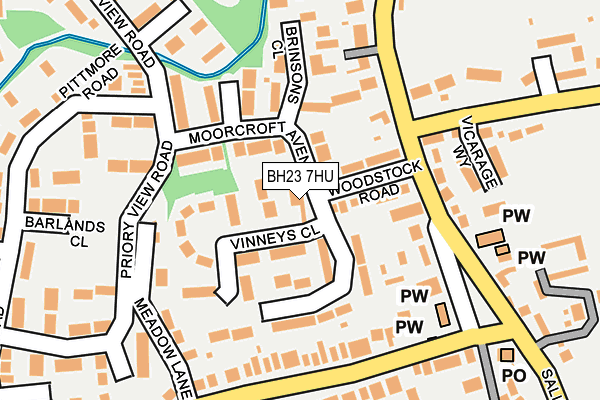 BH23 7HU map - OS OpenMap – Local (Ordnance Survey)