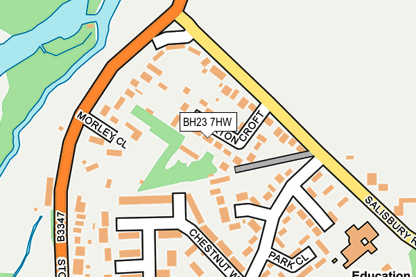 BH23 7HW map - OS OpenMap – Local (Ordnance Survey)