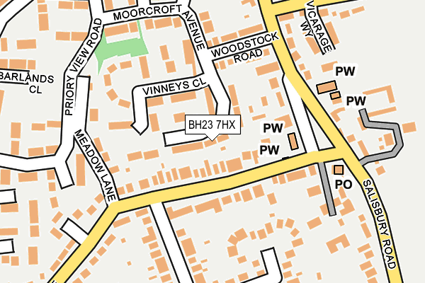 BH23 7HX map - OS OpenMap – Local (Ordnance Survey)