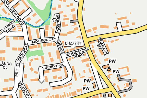 BH23 7HY map - OS OpenMap – Local (Ordnance Survey)