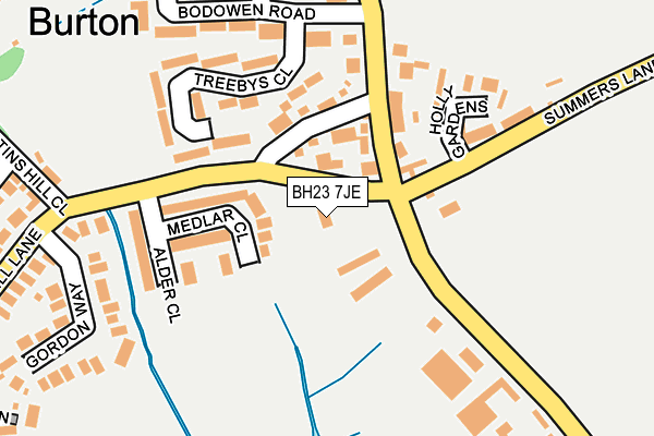 BH23 7JE map - OS OpenMap – Local (Ordnance Survey)