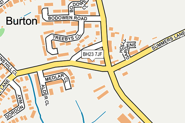 BH23 7JF map - OS OpenMap – Local (Ordnance Survey)