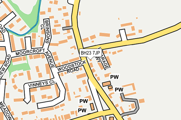 BH23 7JP map - OS OpenMap – Local (Ordnance Survey)