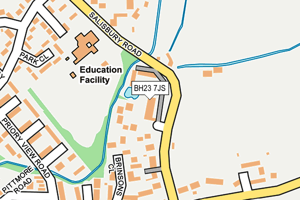 BH23 7JS map - OS OpenMap – Local (Ordnance Survey)