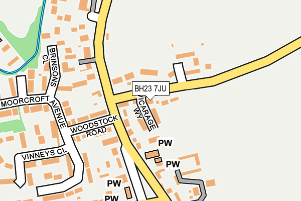 BH23 7JU map - OS OpenMap – Local (Ordnance Survey)