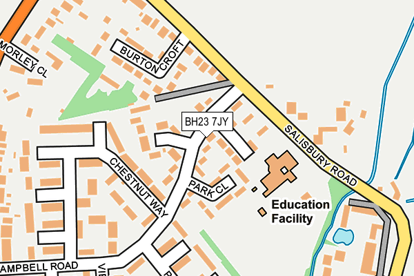 BH23 7JY map - OS OpenMap – Local (Ordnance Survey)