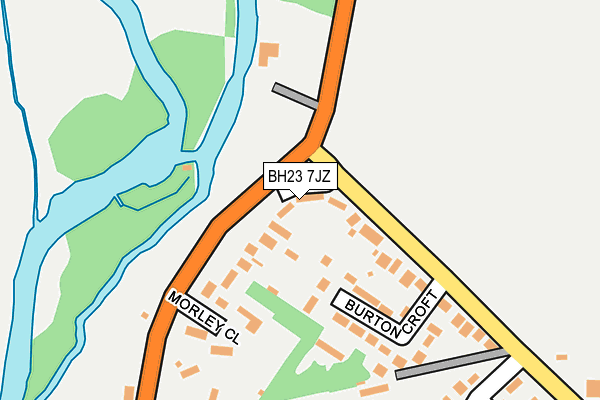 BH23 7JZ map - OS OpenMap – Local (Ordnance Survey)