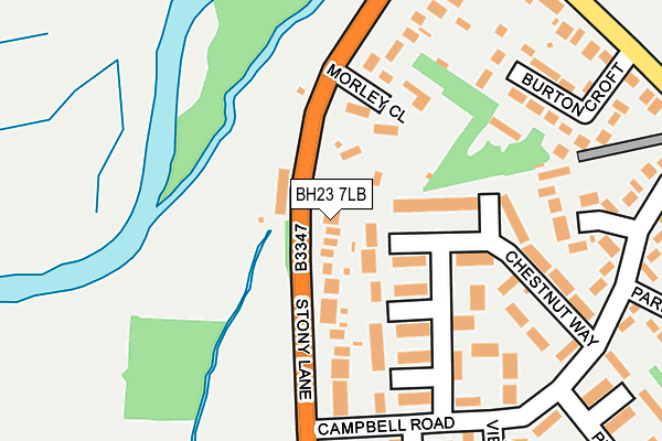 BH23 7LB map - OS OpenMap – Local (Ordnance Survey)