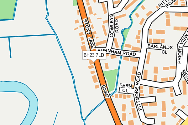 BH23 7LD map - OS OpenMap – Local (Ordnance Survey)