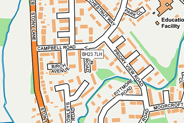 BH23 7LH map - OS OpenMap – Local (Ordnance Survey)
