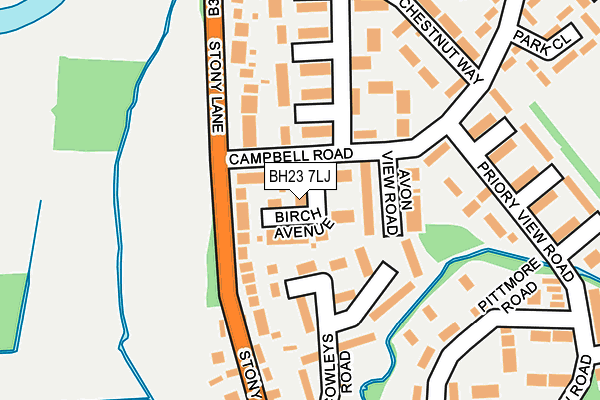 BH23 7LJ map - OS OpenMap – Local (Ordnance Survey)