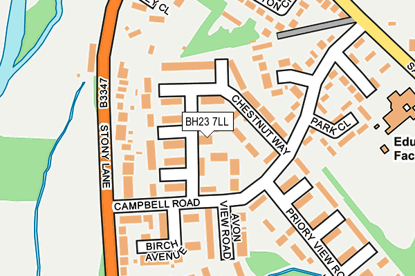 BH23 7LL map - OS OpenMap – Local (Ordnance Survey)
