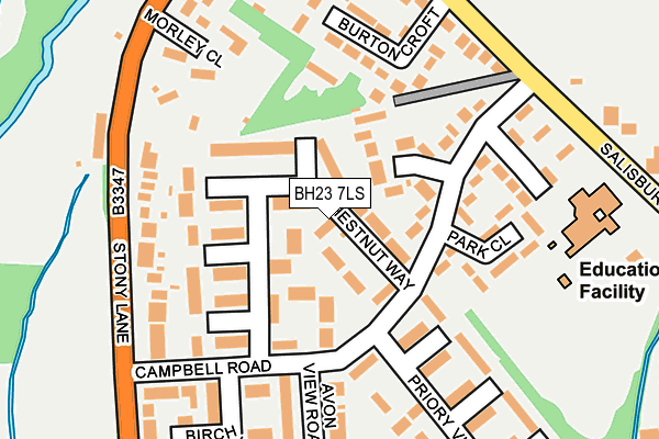 BH23 7LS map - OS OpenMap – Local (Ordnance Survey)